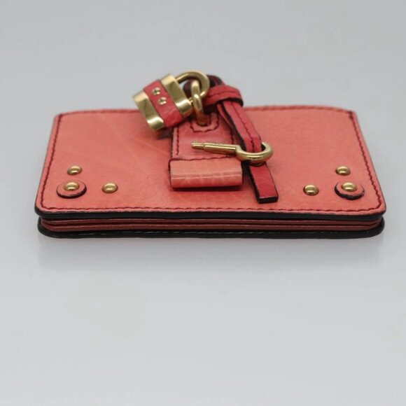 Chloe Card Case Leather Pink Auth 102045V - Picture 14 of 16